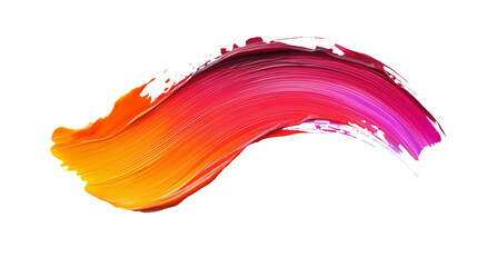 Vibrant colored red and yellow abstract brushstroke on transparent PNG background for creative design and digital marketing visuals