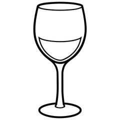 Stylized Wine Glass Vector Drawing