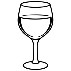 Stylized Wine Glass Vector Drawing