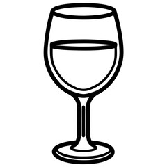 Stylized Wine Glass Vector Drawing
