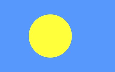 Flag of Palau, Vector illustration