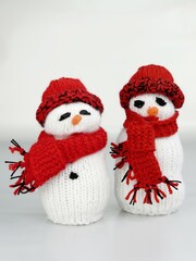 Snowmen, hand-knitted