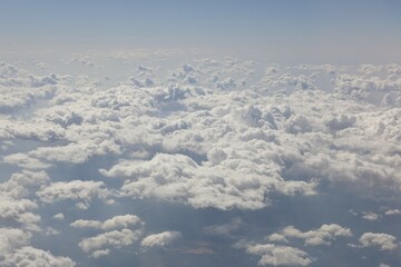 Aerial view, cumulus clouds, Pyrenäen, Andorra, Spain, Europe