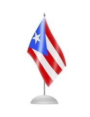 The Puerto Rico flag. Table Flag. Isolated on white
