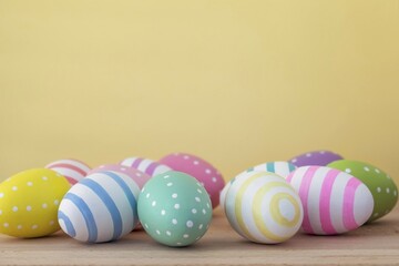 Colorful painted easter eggs, studio shot