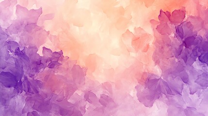 Fototapeta premium Abstract Purple and Orange Watercolor Flower Background