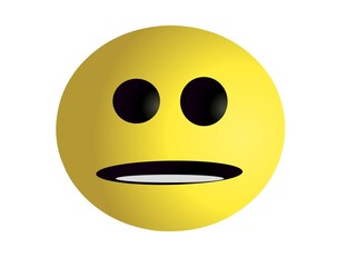 Sad and bad emoticon face isolated with white background 