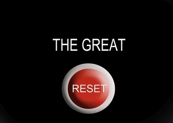 Graphic, The Reset, red button with the inscription Reset on a black background