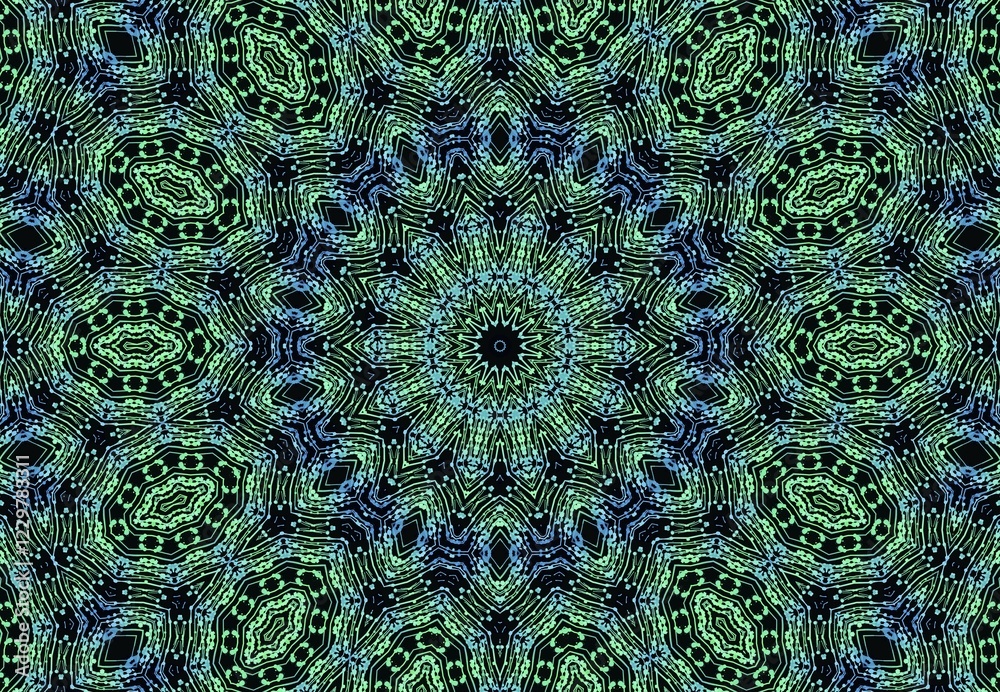 Poster black background with abstract color pattern