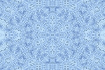 Abstract blue pattern from foam on the glass