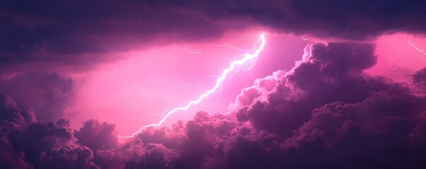 Obraz premium Pink Lightning Storm: A Breathtaking Celestial Display