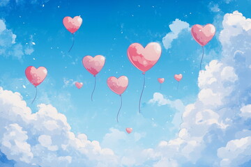 Soft white clouds in a clear blue sky, ideal for nature, freedom, travel, happiness, and peaceful lifestyle backgrounds.
