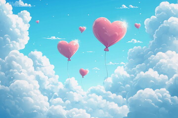 Soft white clouds in a clear blue sky, ideal for nature, freedom, travel, happiness, and peaceful lifestyle backgrounds.
