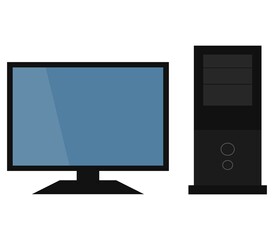 Computer icon illustrated in vector on white background