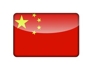 The Chinese flag in the form of a glossy icon