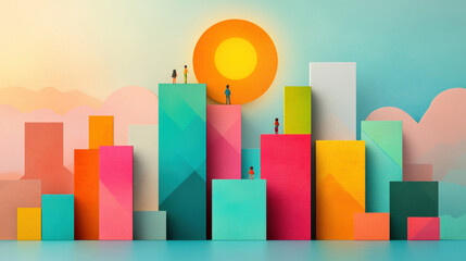 Educational Support and Poverty, A glowing pastel ladder made of books, evoking a surreal and imaginative atmosphere in high fidelity quality.