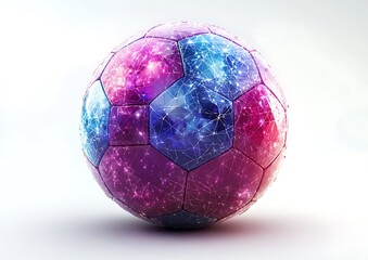 Fototapeta premium 3d white and violet leather soccer ball