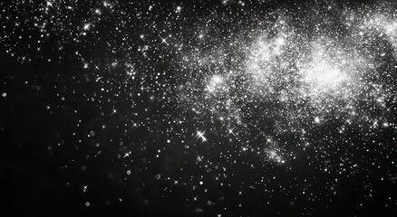 Captivating Night Sky with Sparkling Stars and Cosmic Dust in a Dark Background for Astrological and Celestial Themes