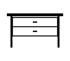 Desk icon illustrated in vector on white background