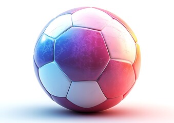 Fototapeta premium 3d white and violet leather soccer ball