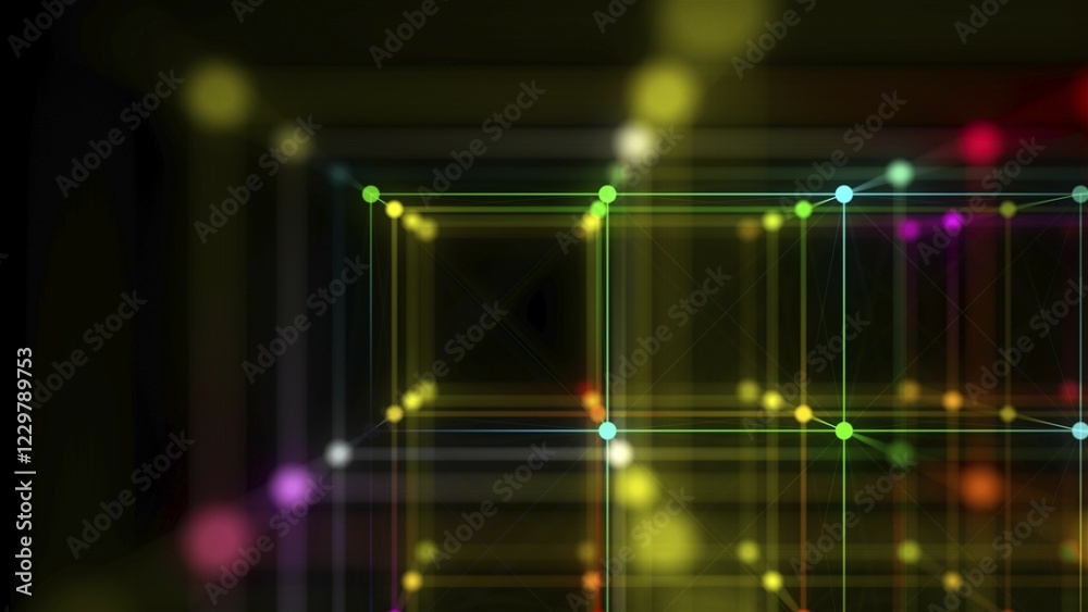 Poster abstract connection dots. technology background. network concept. 3d rendering