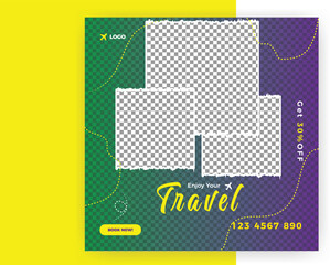 TRAVEL TOUR SOCIAL MEDIA POST BANNER TEMPLATE DESIGN