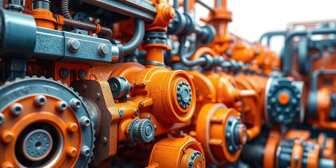 Fototapeta premium Abstract Industrial Machinery Contour Lines - Geometric Patterns