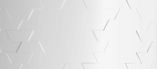 Abstract modern white trapezoid background, 3d rendering