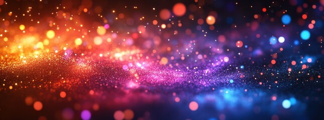 Obraz premium Colorful Abstract Background with Soft Glowing Lights, Sparkles, and Dreamy Bokeh Effects for Creative Designs and Artistic Projects