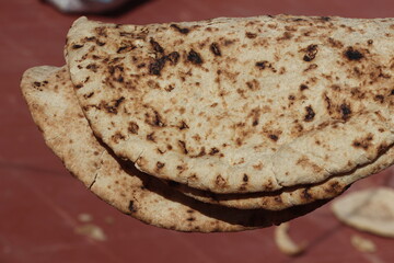 Traditional Moroccan Bread, Tafarnout Bread Close Up