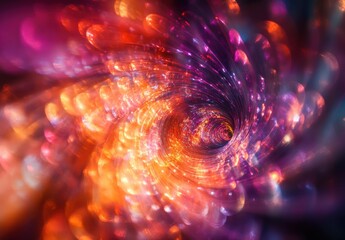 Colorful Abstract Swirl Motion with Bright Lights and Dynamic Patterns Creating a Mesmerizing Visual Effect in a Dark Background