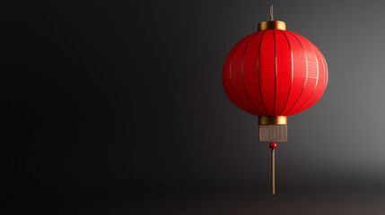Obraz premium Chinese red lantern isolated on grey background 