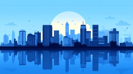 Modern Blue Memphis Background with Geometric Shapes for Graphic Design Projects - Adobe Stock Image