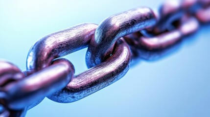 Interlocking Metal Chain Links Close-up