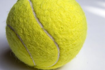 Bright Yellow Tennis Ball Close-Up Stock Photo