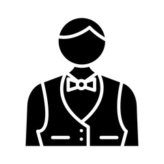 Uniformed Waiter glyph icon