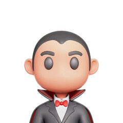 Dracula Avatar 3D Rendering Icon Isolated Transparent Background