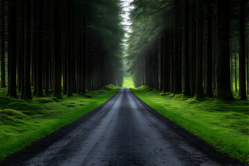 Obraz premium Forest road path nature light