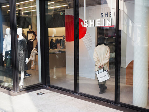 TOKYO, JAPAN - January 21, 2025: Front of a Shein Tokyo Showroom in Tokyo's Jingumae  area.
