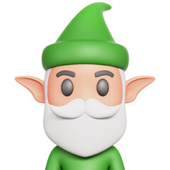 Gnome Avatar 3D Rendering Icon Isolated Transparent Background