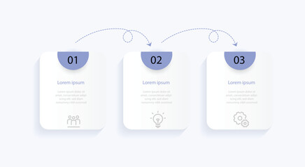 Design template infographic vector element with 3 step column. 