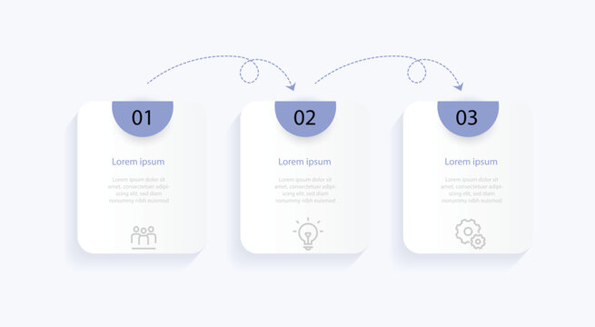 Design template infographic vector element with 3 step column. 