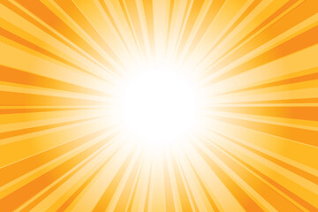 Orange sun burst abstract background. Abstract dark vivid orange background with sun ray. Summer vector illustration.
