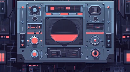 Fototapeta premium Vintage Portable Cassette Tape Player for Nostalgic Music Playback in Retro Style for Analog Recording and Playback