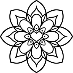Decorative Mandala-Style Hearts in Fine Line Art