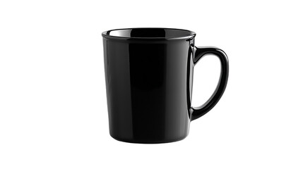 Black Glossy Ceramic Mug on Black Background