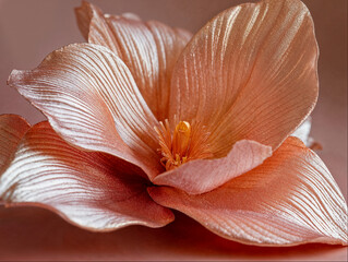 Pearlescent White Metallic Flowers on a Reflective Surface