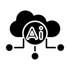 AI in Cloud glyph icon