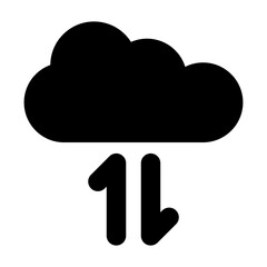 Cloud Bandwidth glyph icon