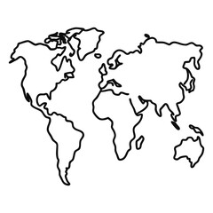 World map art outline vector